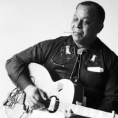 Big Joe Williams performs at the Folkways Records studios in New York City, 1966